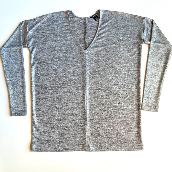 Club Monaco V-Neck Silver top - Picture 1 of 8